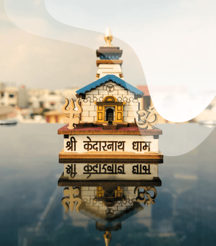 Shri Kedarnath Temple Miniature | White Finish | 8x5x9 cm
