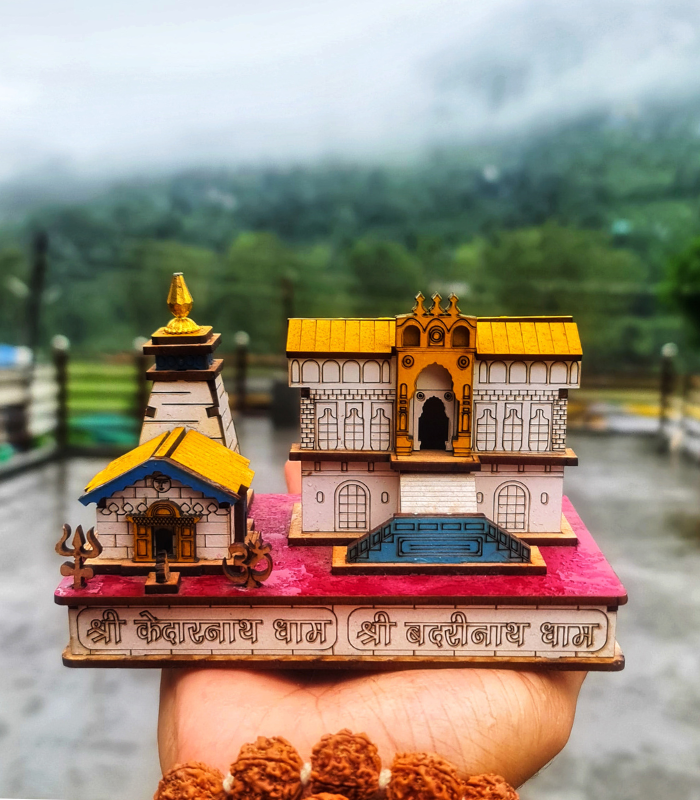 Shri Kedarnath Badrinath Temple | White Finish | 13.5x7.5x9 cm