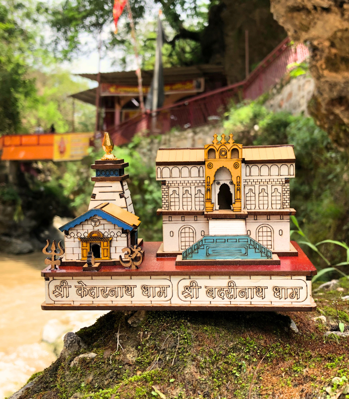 Shri Kedarnath Badrinath Temple | White Finish | 13.5x7.5x9 cm
